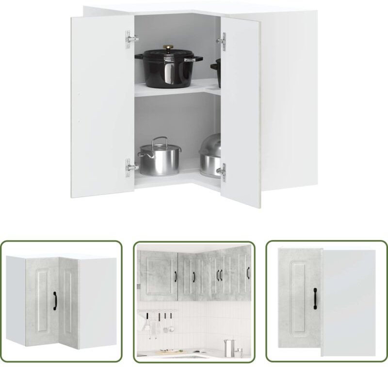 The Living Store - vidaXL Küchen-Eckhängeschrank Kalmar Betongrau Holzwerkstoff