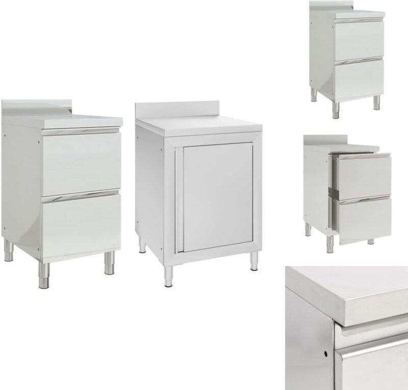 Vidaxl - Gastronomie - Living Gastro-Küchenschränke 2 Stk. Edelstahl