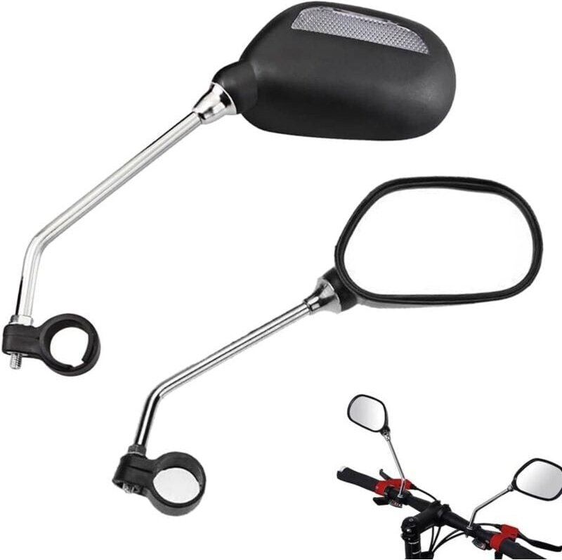 Jusch - Stück Fahrradrückspiegel, verstellbar, drehbar, für Rennrad, Mountainbike, für Lenker mit 22–25 mm Durchmesser