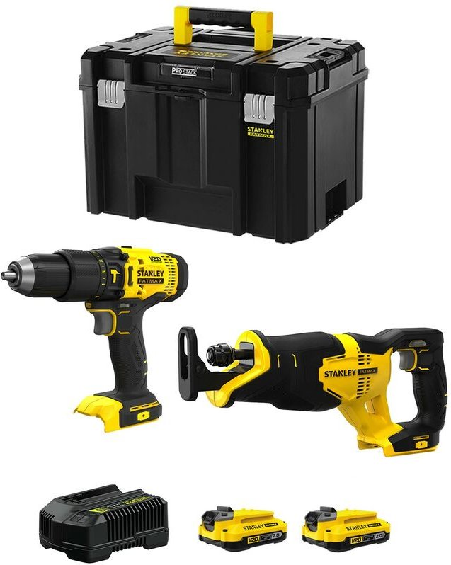 Stanley - FatMax Kit SVK208 (SFMCD711 + SFMCS300 + 2 x 2,0 Ah + Ladegerät + tstak vi)