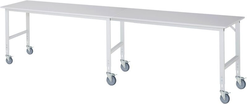 Rau Fahrbarer Arbeitstisch (hv) Tom (6 lr), B4000xT800xH910-1230mm, M-Platte-22mm