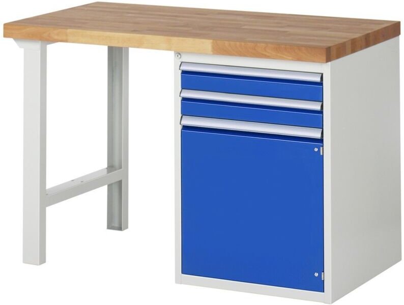 Werkbank 7503A1, B1250xT700xH890mm, 2x Schublade-TA, 1x Tür - RAU