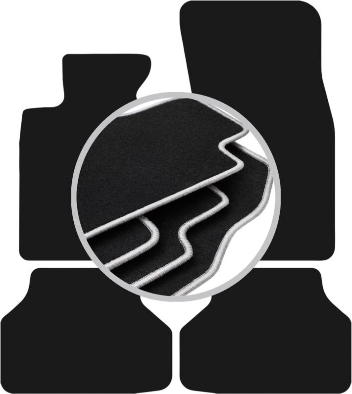 CARLUX-SILVER Autofußmatten für: BMW 5 E60 xDrive (2003-2010)