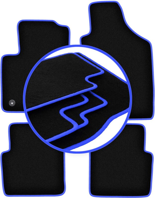 CARLUX-BLUE Autofußmatten für: Fiat 500 FL Fließheck (2013-2019)