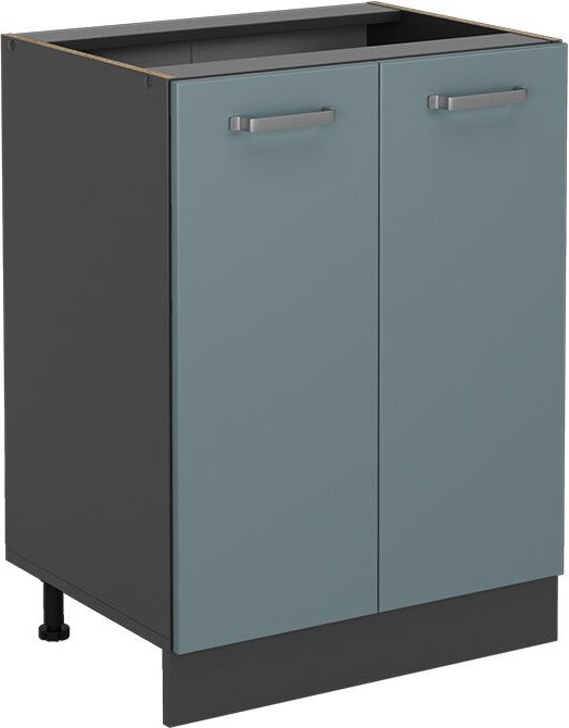 Vicco - stehender Küchenschrank R-Line, Blau-Grau, 60 cm ohne Arbeitsplatte