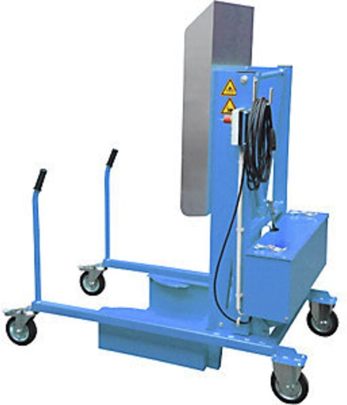 Bauer Mülltonnen-Kippstation MKS-230V, Elektrohydraulisch, lackiert, Lichtblau