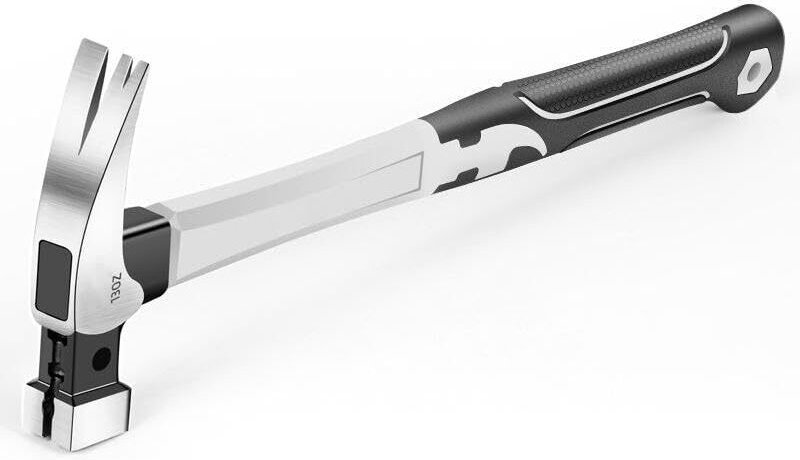 Nagelziehhammer, 670 g/13 oz Zimmermannshammer, Klauenhammer aus Kohlenstoffstahl, Klauenhammer-Schlagwerkzeuge mit magn...