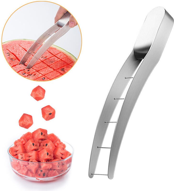 Wassermelonenschneider aus Edelstahl, praktischer Obstwürfelschneider, ideal für Partys, Camping und Obstformen. - KZQ