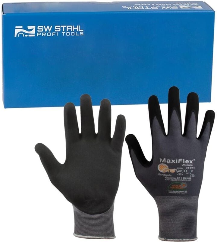 11533L Nylon Strickhandschuh Nitril/PU Foam Gr. 11, schwarz - Sw-stahl