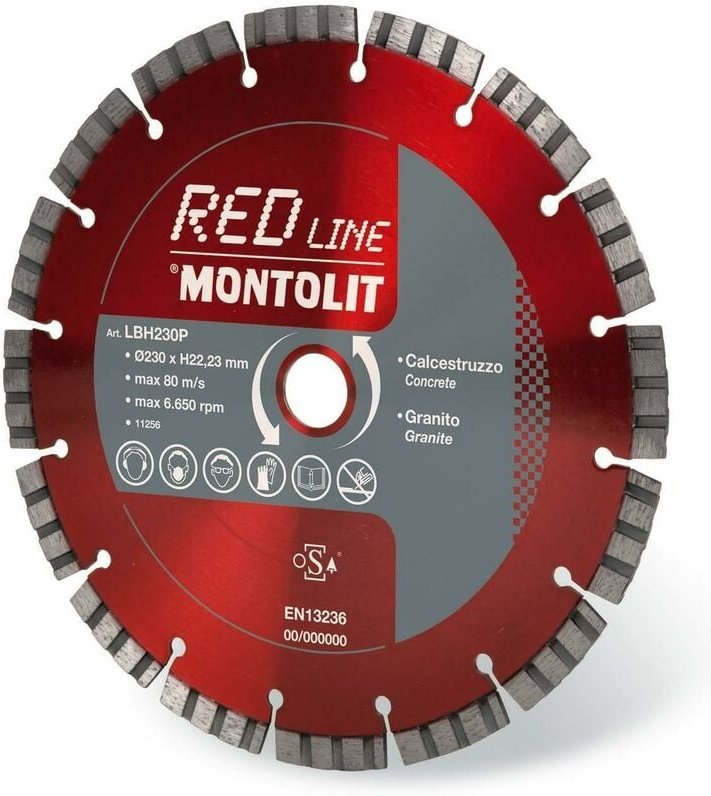 Montolit - diamantscheibe 230 mm fž£r beton granit porphyr harter stein lasermont LBH230P