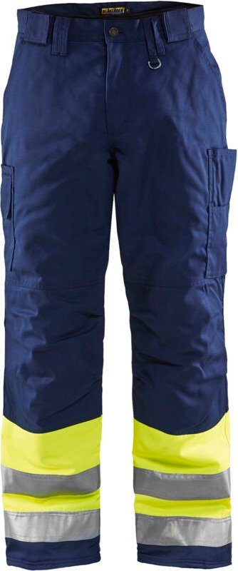Hochsichtbare Winter-Arbeitshose 1862 - Neon Gelb / Marine 3XL - FR(54) - SE(C60) - Kurz
