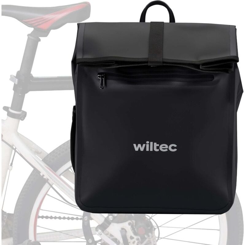 Wiltec Gepäckträgertasche schwarz, Fahrradtasche Gepäckträger 22 l Stauraum, wasserresistente Fahrrad Tasche, Gepäcktasc...