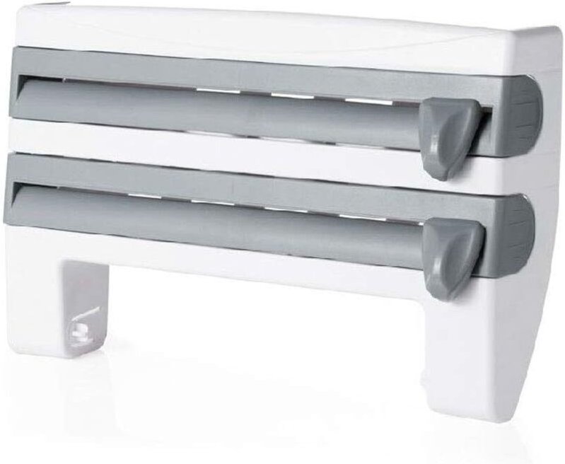 Papierhandtuchspender zur Wandmontage, Küchenpapierhandtuchhalter für 3 Rollen, Frischhaltefolienspender zur Wandmontage...