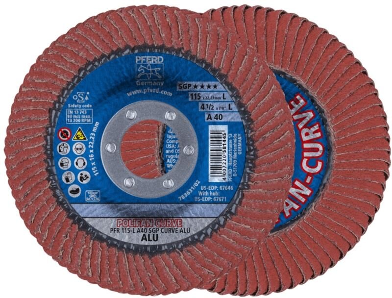 POLIFAN-Fächerscheiben pfr 115-L a 40 sgp curve alu - Pferd