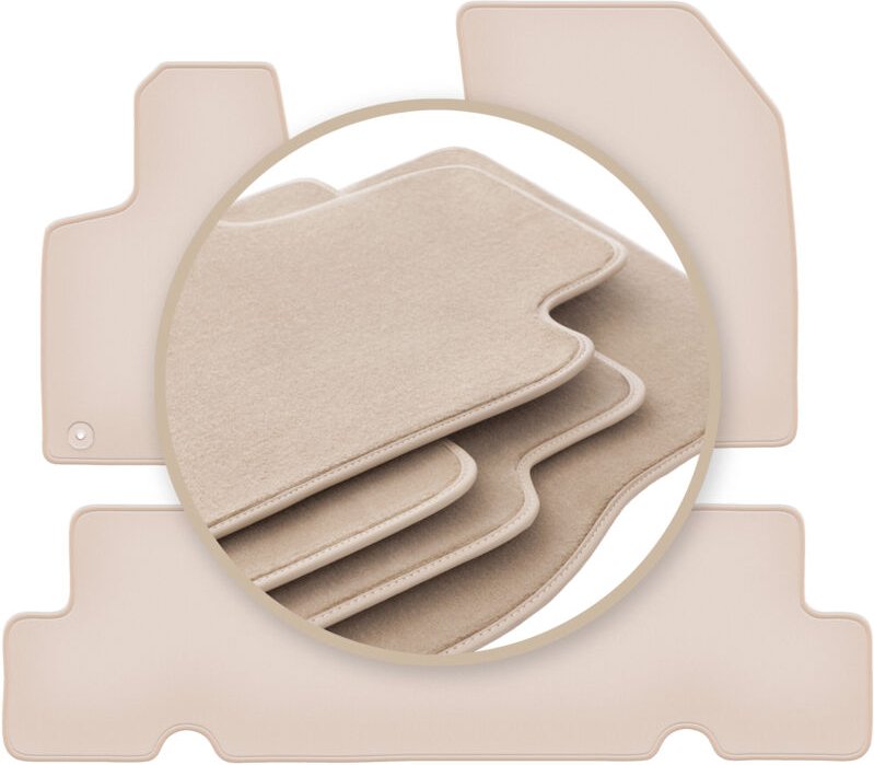 Beige PREMIUM-Matten für: Citroen C4 Spacetourer Minivan 2013-2018