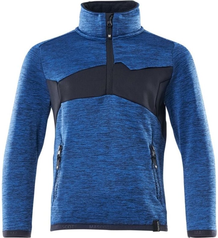 Mascot MASCOT® ACCELERATE Fleecepullover für Kinder mit kurzem Reißverschluss Gr. 104 azurblau/schwarzblau