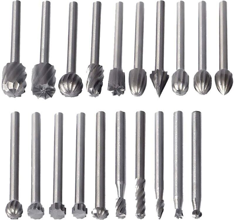20 Stück HSS-Rotationsfräser, Rotationsfräser, Frässtifte, Holzbearbeitungs-Fräswerkzeug, Zubehör, Rotationswerkzeug - Y...