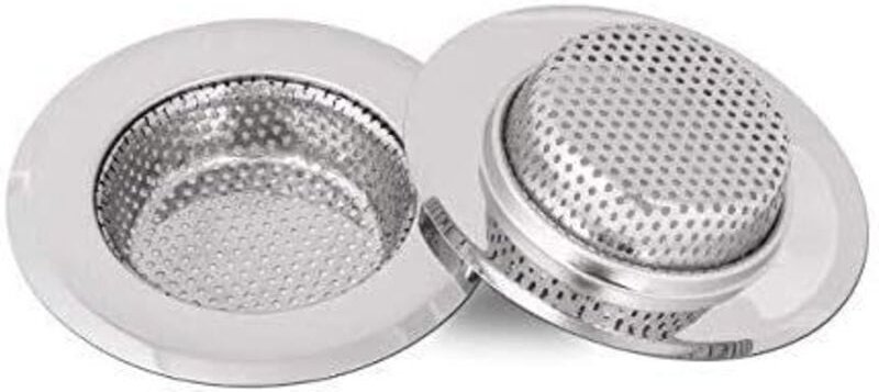 Filtro per lavello in acciaio inox KZQ griglia per lavello, profondità 18 mm, confezione da 2, 7 cm (piccolo)