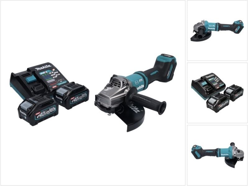 Makita GA 038 GM2 Akku Winkelschleifer 40 V max. 230 mm Brushless XGT + 2x Akku 4,0 Ah + Ladegerät