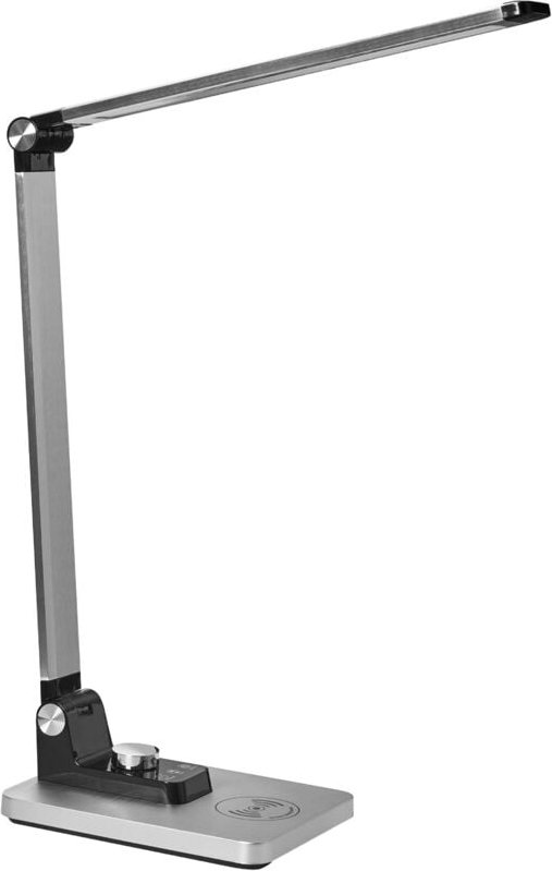 LED Schreibtischlampe ENIF mit kabellosem Ladegerät Silber