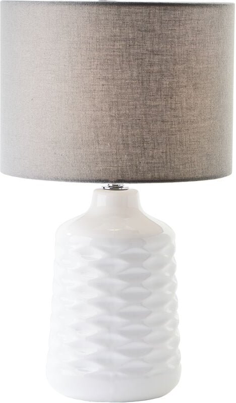 Thumbnail - Brilliant Ilysa Tischleuchte 42cm weiß/grau, Keramik/Metall/Textil, 1x D45, E14, 40 W