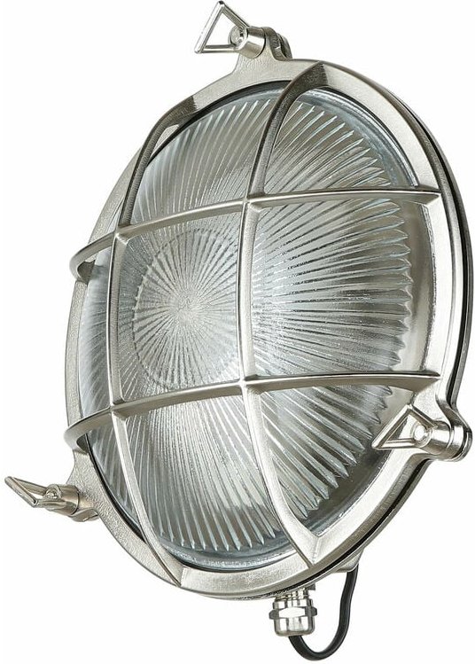 Licht-erlebnisse - Wandlampe Außen Echt-Messing Ø24cm IP64 Maritim