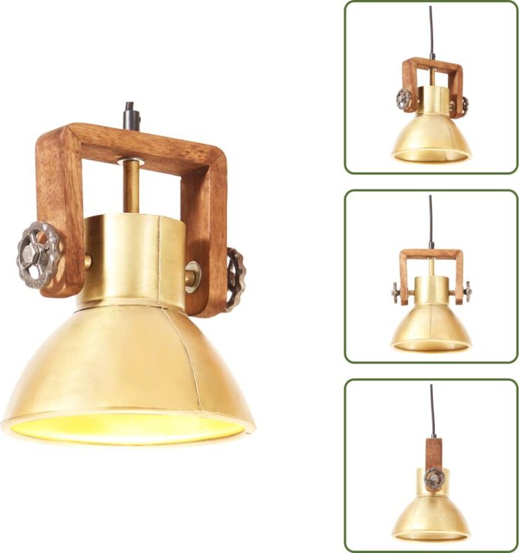 The Living Store Hängelampe Industriestil 25 W Messing Rund 19 cm E27 - Messing Lampe