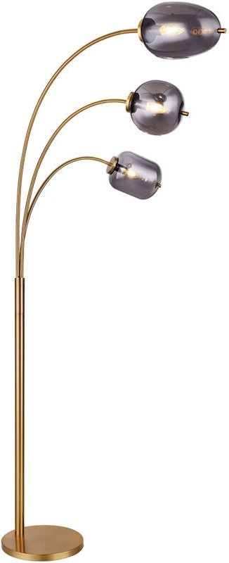 Thumbnail - Stehlampe - Blacky i - messing - glas rauchglas - - Globo