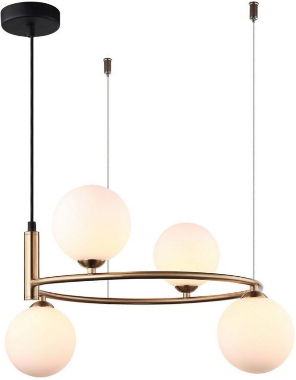 Amily - Moderner hängender Anhänger Golden 4 Light mit weißem Farbton, G9 - Italux