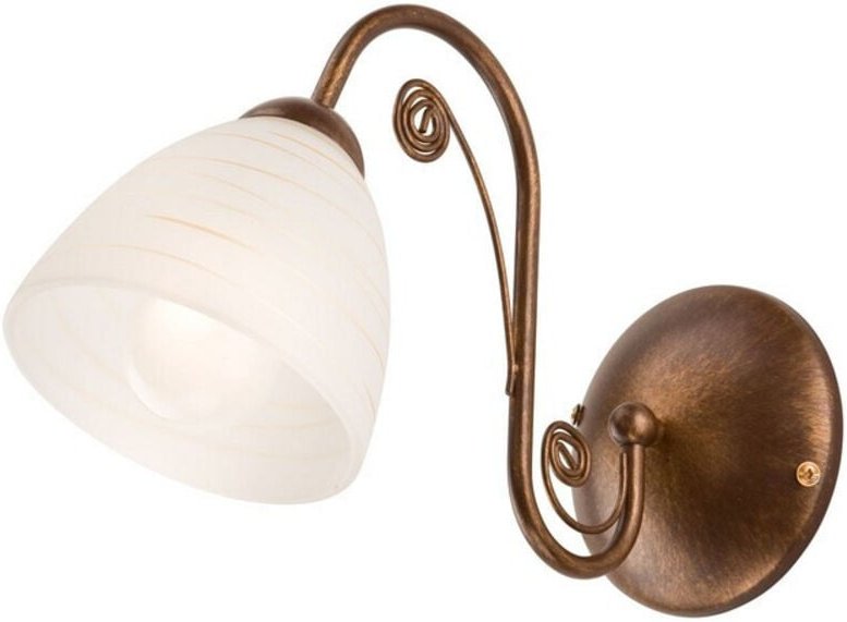 Lamkur Emilio Wandleuchte mit Glasschirm braun, 1x E27