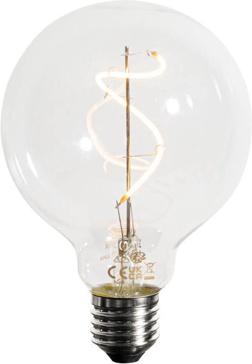 E27 dimmbare LED Spiral Filament G95 4W 270lm 2200K
