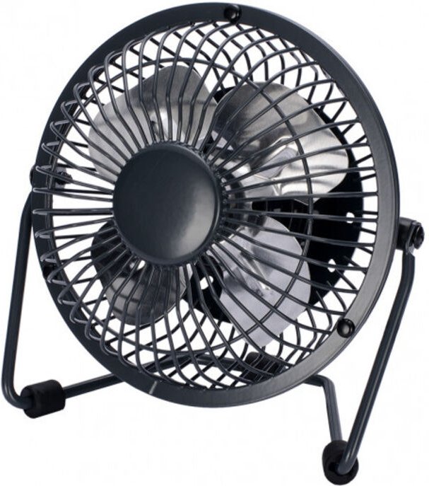 Fabrilamp - Mini-Metall-Mini-Ventilator bulerias 2,5w 5v schwarz 14,8x14,2x7,6 cm regelbare Stromversorgung über usb-Ans...