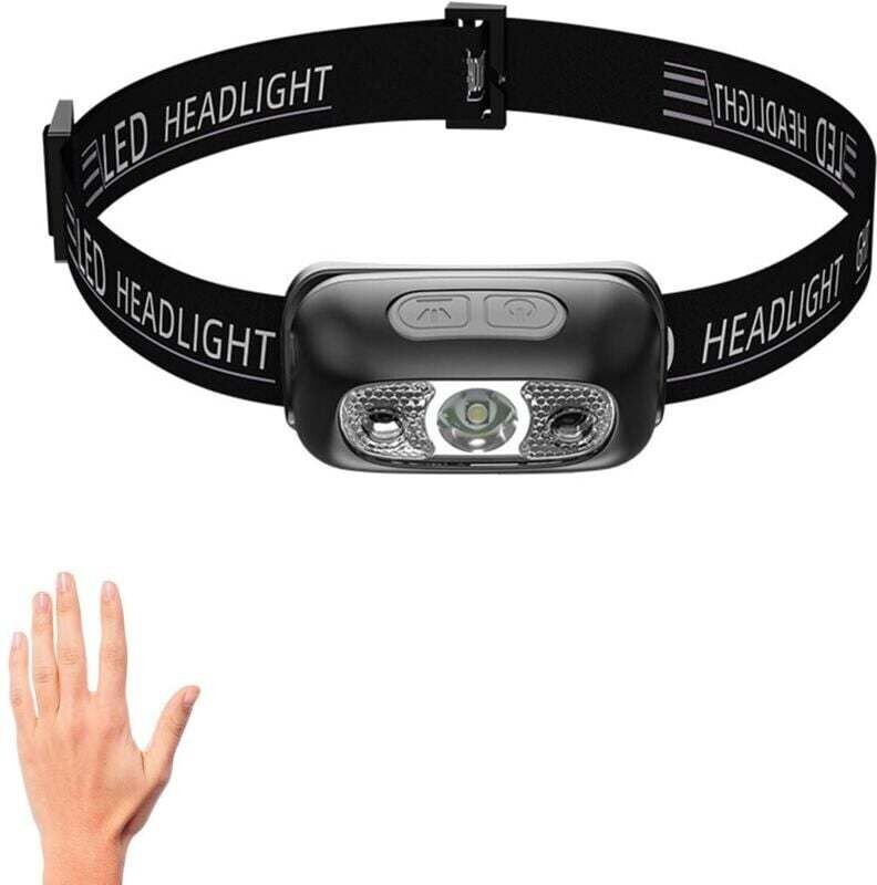 Leistungsstarke LED-Stirnlampe mit Bewegungssensor, wasserdicht (IPX6), 4 Leuchtmodi, USB-aufladbar, professionelles Zub...