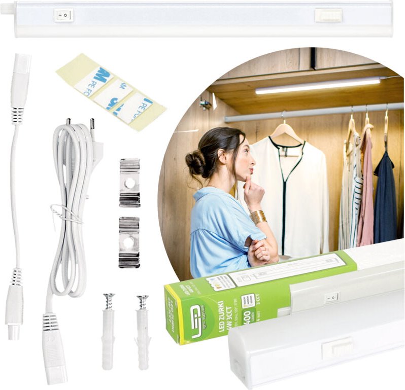 LED-Möbelstreifen für die Unterbaubeleuchtung, 60 cm, 3-Farben-Lichtquelle, 8 W