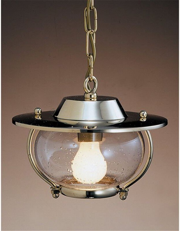 Pendelleuchte E27 Glas Messing massiv Jugendstil Hängelampe