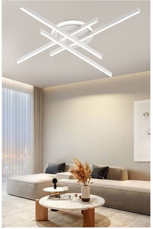 Trade Shop - LED-Deckenleuchte, 45 w, Weiß, Deckenlampe, Kronleuchter, 6500 k, 4000 k, 3000 k, PN-21B -