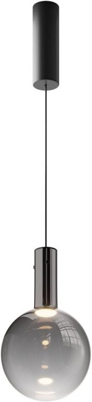 Thumbnail - Maytoni Nebula Moderne 20 cm Globe Pendelleuchte Deckenleuchte Schwarz 3000 K 400 lm Rauchfarbener Schirm