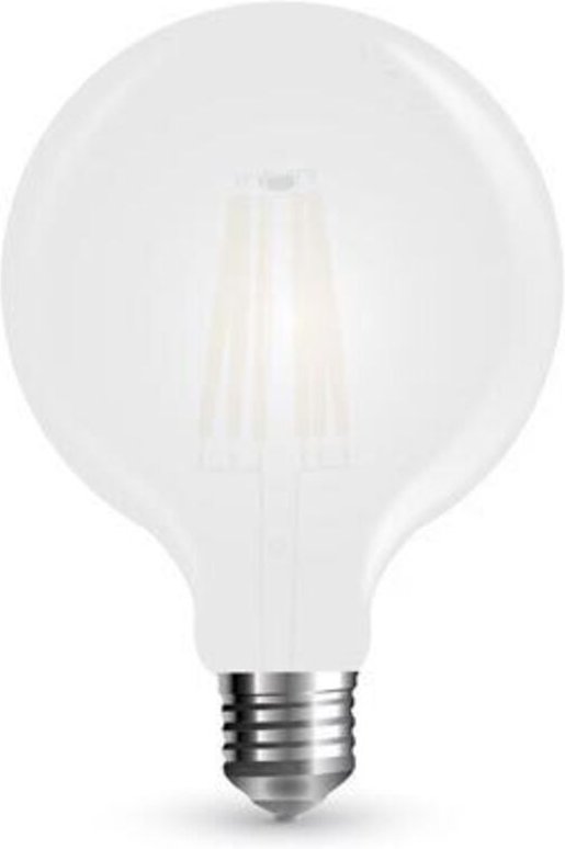 V-TAC LED-Glühbirne E27 7W 110LM/W G125 Filament Satin Kaltweiß