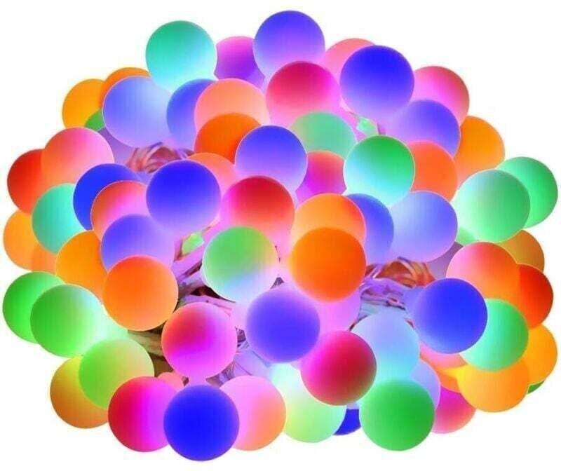 100 LED-Lichterkette in verschiedenen Farben, 13 m lang, Lichterkette für den Außenbereich mit Stecker, 8 Modi und Speic...