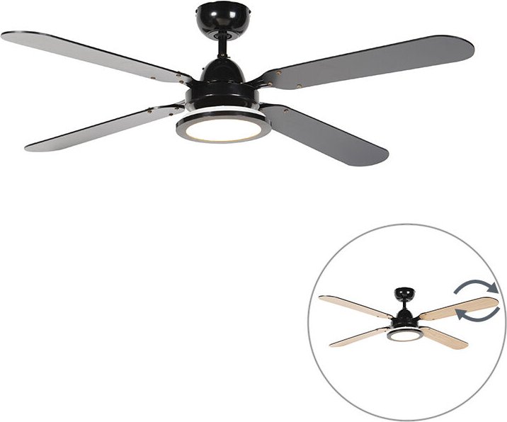 Schwarzer Deckenventilator mit Fernbedienung – Fanattic