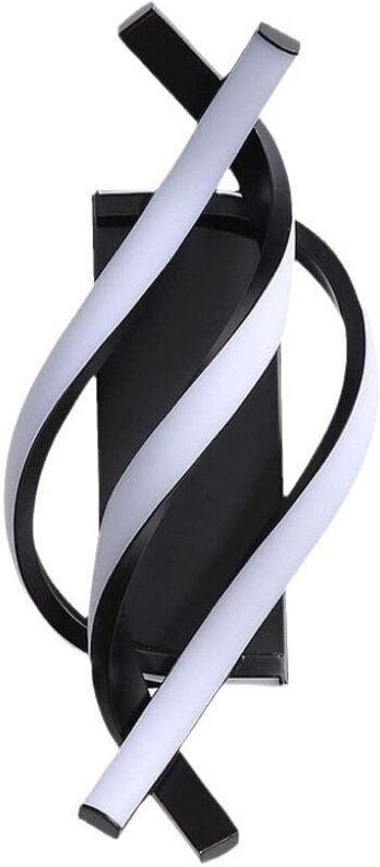 Badezimmerspiegel-Frontlampe, Gangkorridor-Spiralwandlampe Schlafzimmer, schwarz, dreifarbiges Licht