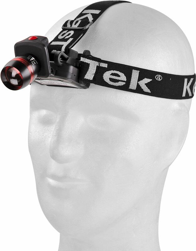 Kestek - Stirnlampe led 3 Watt 100 Lumen mit 3 Funktionen Zoomen Klippfunktion