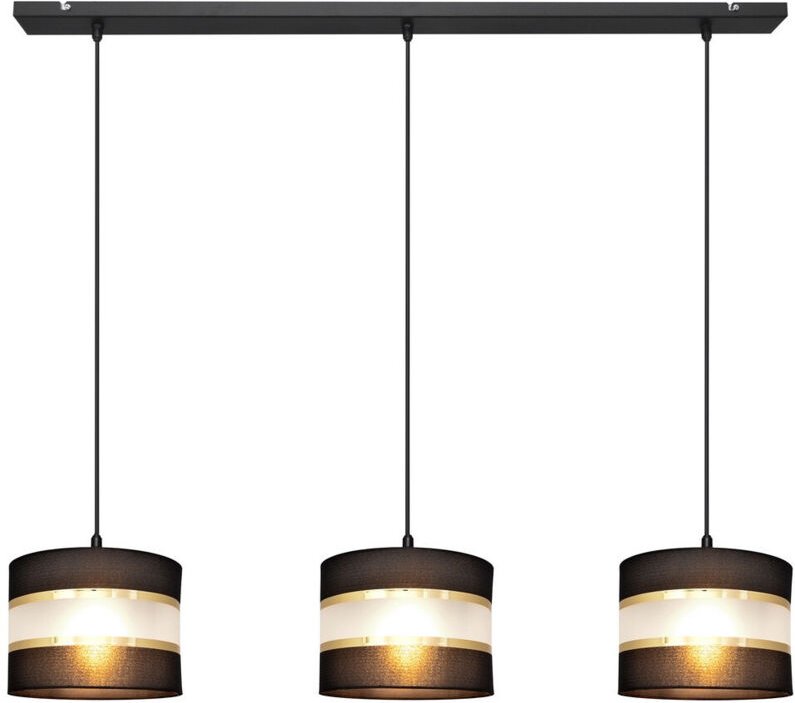 Helen Gerade Stangen-Pendel-Deckenleuchte Schwarz, Gold 65cm - Helam