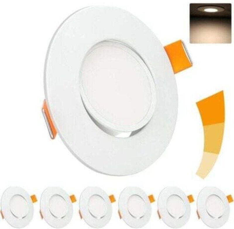 Dimmbarer LED-Einbaustrahler, 5 w, 4000 k, Neutralweiß, 460 lm, extra flacher LED-Strahler, 230 v, verstellbar um 45°, L...