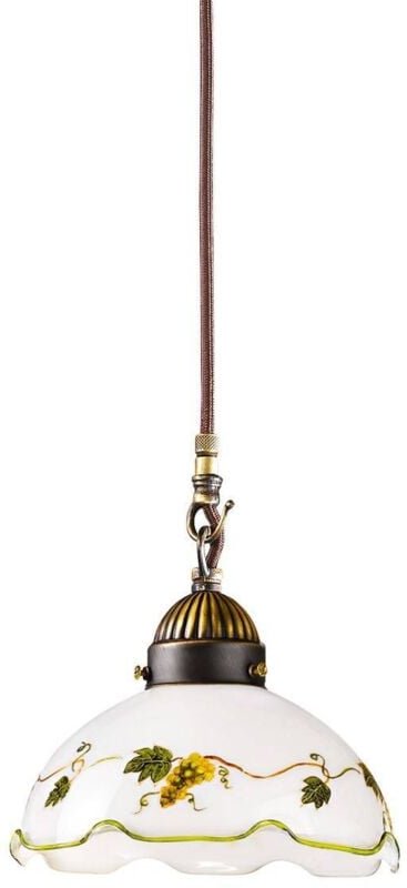 Kolarz NONNA - Cottage Style Glass Dome Pendelleuchte Matt Antik Messing, 1x E27