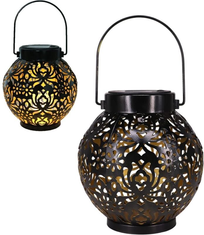 2 Solarleuchten Außen, Wasserdicht Warmweiß Pfingstrosen-Motiv Solarleuchte Außen Garten aus Metall, Solarleuchte Außen ...