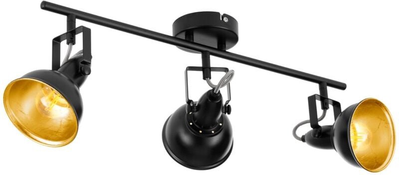 Deckenstrahler Thornton, Deckenlampe mit 3 Spots, Vintage Deckenleuchte Wohnzimmer, Retro Lampe Decke, Wohnzimmerlampe a...