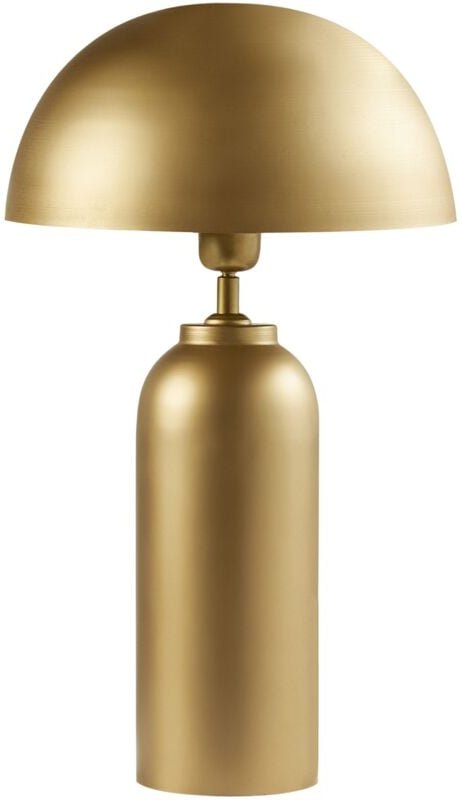 Thumbnail - Beliani - Tischlampe Messing Metall 55 cm Hoch 1-Flammig Halbrunder Schirm Langes Kabel mit Schalter Moderne Tischleucht...