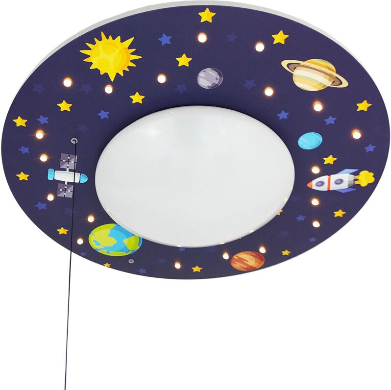 Niermann - Coole Deckenlampe mit Weltall Motiv fürs Kinderzimmer Schlummerlicht bunt ø 54cm