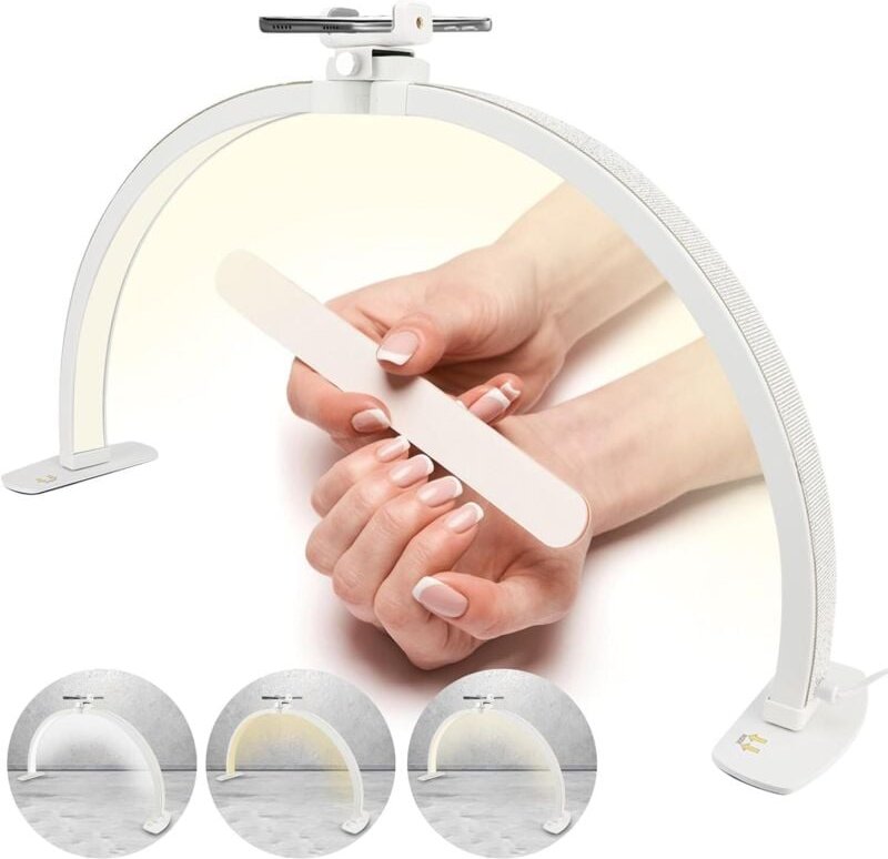 Professionelle Halbmond-Wimpernlampe, faltbare Wimpernverlängerung, 38W dimmbare LED, einstellbare Helligkeit in drei Fa...
